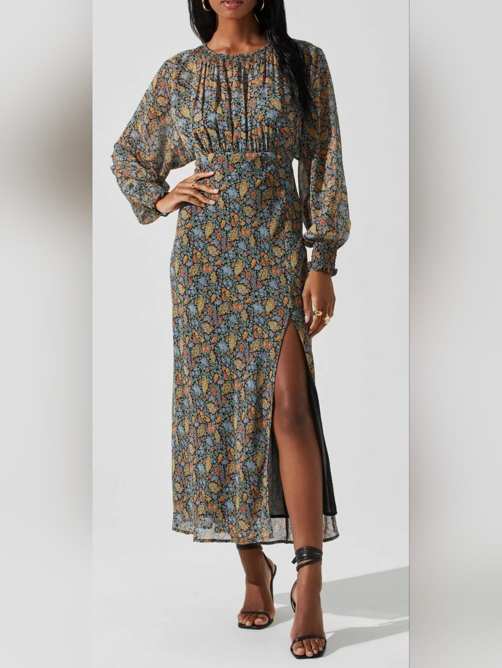 NWOT!  ASTR The Label Anthro Floral Women's Jenna Dolman Fall Boho Maxi Dress